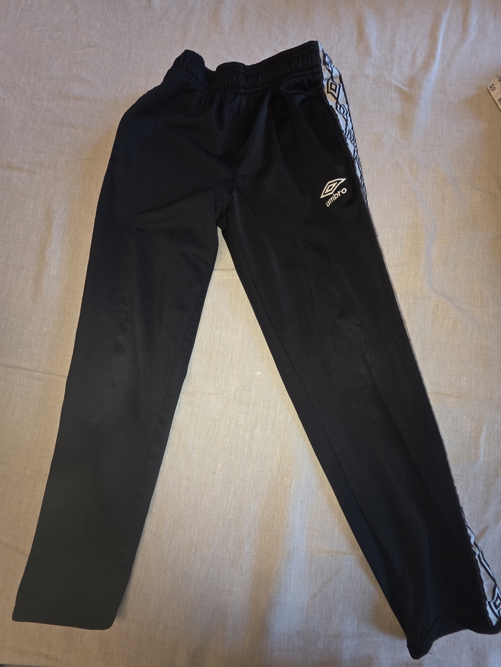 Umbro Kids Black Jogger Track Pants with White Logo Trim